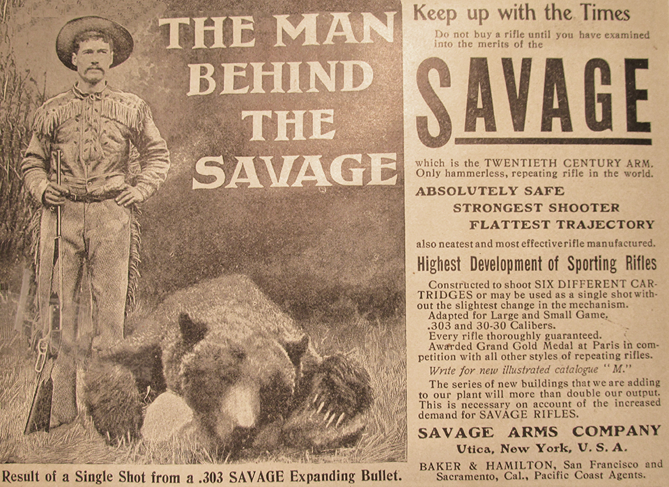 The best dressed Model of 1899 bear hunter with the necessary .303 Savage.